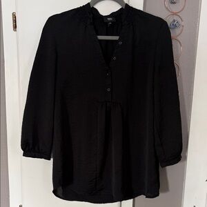 H&M Black 3/4 sleeve Blouse with Button Detail size XS